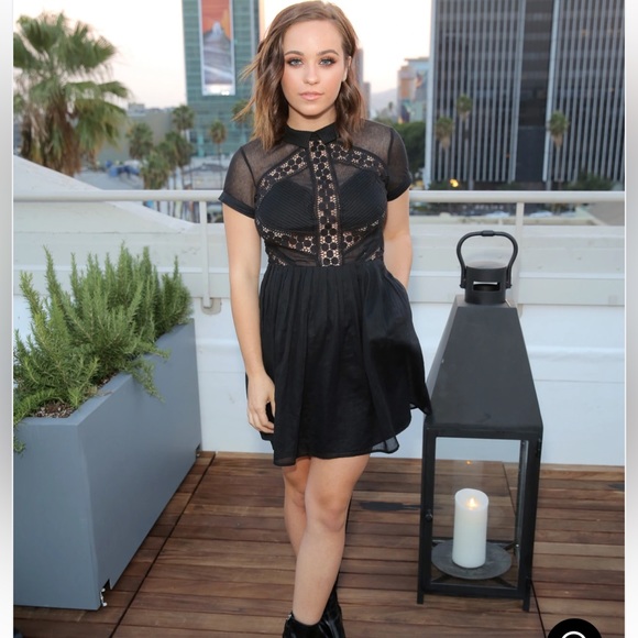 Free People Dresses & Skirts - Free People Black Collared Mesh Top Dress with Pockets